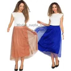 Saia Tule de Brilho Glitter colorida Forrada Moda evangelica Para congresso M,G,GG e G1