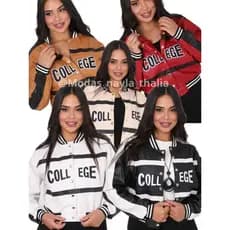 Jaqueta Feminina COLLEGE courinho  estilo e sofisticaçao M e G Jaqueta bomber jaqueta colegial