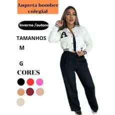 Casaco Jaqueta colegial de courinho Jaqueta bomber Blusa femenina inverno Jaqueta femenina
