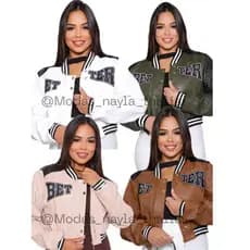 Jaqueta Feminina Cropped courinho Better estilo sofisticado M e G