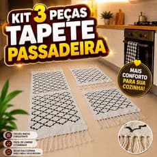 Kit 3 Peças Tapete Passadeira Para Cozinha Geométrica Tapetes Tear Casa Cozinha Tapetes