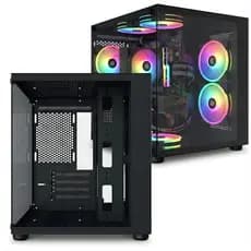 Gabinete Gamer Aquario Preto Bluecase BG-064 Pure Sem Fans Vidro Temperado Matx Micro ATX Mini Tower