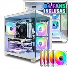 Gabinete Gamer Aquário Branco Com 4 Fans Rgb Gb1797 Vidro Temperado Micro ATX Mini ITX Mini Tower
