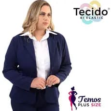 Blazer feminino social para trabalhar com elastano acinturado