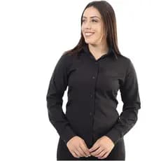 Camisete manga longa preta ou branca camisa social feminina