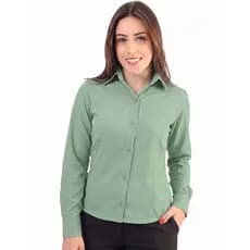 Camisete camisa manga longa feminina blusa social de fábrica