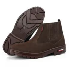 Bota Botina Butina Masculina New world de Couro super promoção imperdível Sola Costurada Resistente Trabalho