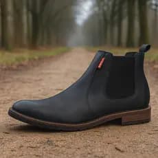 Botina Chelsea Masculina Couro Sintético Conforto Solado Antiderrapante Elástico Lateral Casual Social