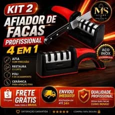 {PROMOÇÃO} Afiador De Facas e tesouras 4 em 1 Amolador Profissional Com Afiação Rápida Em Aço Inoxidável.