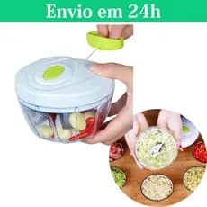 Mini Processador Triturador Manual de Alimentos com 3 lâminas