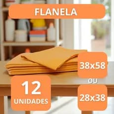 Flanela Laranja ou Branca Para Limpeza Geral - 12 unidades tamanho P e G