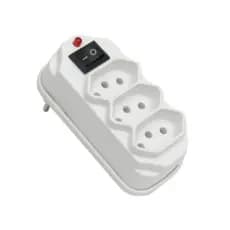 Benjamin Adaptador Tomada 3 x1 com Interruptor Liga/Desliga e Luz Indicadora Tripolar - Bivolt