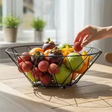 Cesta Fruteira de Mesa Aramada Preta - Art House