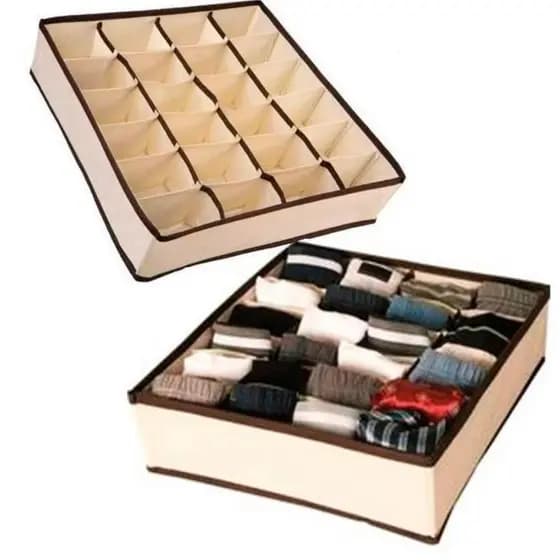Organizador de Gaveta 24 divisórias em TNT 31cm x 33.5cm x 9cm cor Sortida