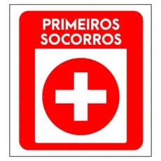 kit primeiros socorros  com 10 etiqueta adesivas em vinil   10x10cm