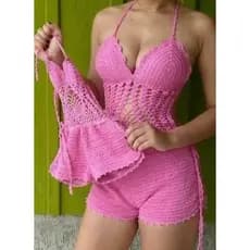 maiô feminino/Maio mãe e filha / maiô crochê/ maiô infantil