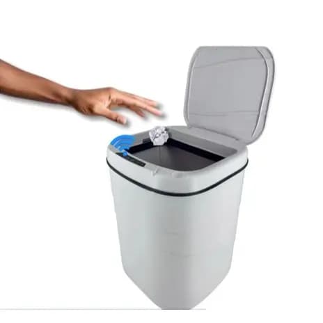 Lixeira Inteligente Automática 14 Litros c/ Sensor Branca Banheiro Cozinha Luxo