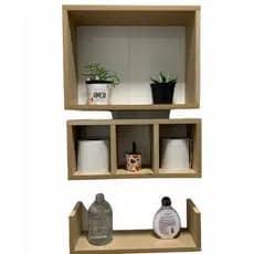 Nicho Para Banheiro Sala Quarto  3 Pcs Ja Vai Montado Só Instalar Em MDF Cru