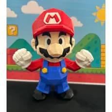 Action Figure Super Mario 3D Poligonal - Colecionador 14,5 CM - Com alto preenchimento
