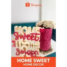 KIT Placa Decorativa Home Sweet Home/Lar Doce Lar + Brinde Vaso Geometrico