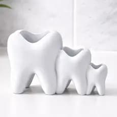 🦷 Porta Escova e Pasta de Dente e Objetos em Formato de Dente – Organização com Estilo Porta treco 🦷
