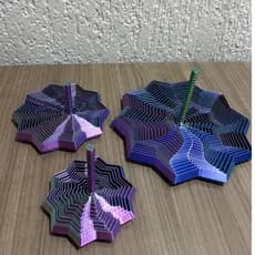 KIT 3 Brinquedo Fidget Sensorial Star Zen Anti Stress e Ansiedade - Relaxante TRI-COLOR SILK