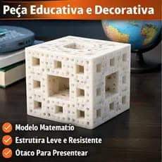 Cubo Fractal Menger Sponge 3D Decorativo | Alta Precisão | Peça Exclusiva