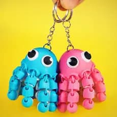 Chaveiro Mini Polvo Articulado Fofo Fidget Toy Kawaii Mochila Bolsa