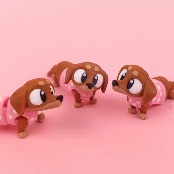 Brinquedo Cachorro Salsicha Articulado Miniatura Fidget Toy Fofo Anti Estresse Dog