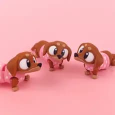 Brinquedo Cachorro Salsicha Articulado Miniatura Fidget Toy Fofo Anti Estresse Dog