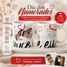 Caneca Personalizada com Foto e Frase Xícara Personalizada Presente Casal Namorados Data Especial