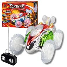 Carrinho Carro Controle Remoto Carro Maluco Dasher Gira 360º Com Luzes Led Brinquedo Colorido Infantil