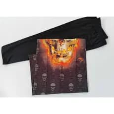 Kit Bandana Balaclava Caveiras + Par Manguito Proteção Sol UV50+ Moto Bike Pesca