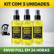 𝗞𝗜𝗧 𝗖𝗢𝗠 𝟯 CHEIRINHO CARRO NOVO PREMIUM New Car: Elimina Fungos e Bactérias, Aroma Duradouro