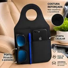 Lixeira para Carro Premium com Bolso Porta Celular e Objetos