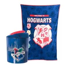 Kit Harry Potter Cobertor Manta Com Balde De Pipoca Kit Cine