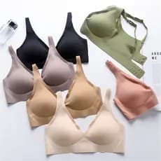 Sutiã Fino Sem Costura Com Tira Gelatinosa Macia Feminina Estilo Japonês (0.3 Cm) S-2XL