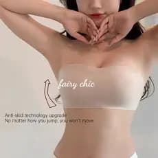 Soutien Sem Alças Costura Anti-sagging Anel De Aço Roupa Íntima Confortável E Respirável