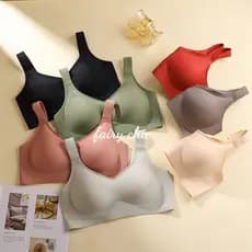 M-3XL Jelly Soft Support bra Braço Esportivo Fino Sem Aro Empurre Para Cima Soutien De Látex Costura De Uma Peça De Roupa Íntima