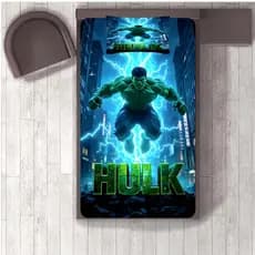 JOGO DE LENÇOL SOLTEIRO INFANTIL DE LUXO HULK FRONHA TRAVESSEIRO LENÇOL DE ELASTICO MENINO