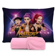 JOGO DE LENÇOL SOLTEIRO INFANTIL DE LUXO GUERREIRAS DO K POP FRONHA TRAVESSEIRO LENÇOL DE ELASTICO