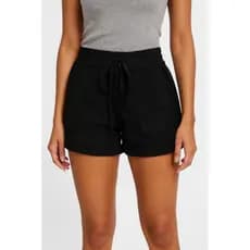 kit 2 short feminino de linho cintura alta bermuda com bolso casual verão