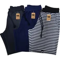 kit 3 bermuda moletom masculina academia treino com bolsos fundo elástico e amarração