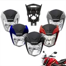 Kit Frente Farol CG 160 Titan 2022 2023 2024 Completa Cores Prata Force Preto Vermelho Azul