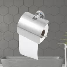 Porta Papel Higiênico Papeleira Suporte Para Papel com Tampa Aço Inox 304