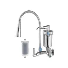 Torneira com Filtro Gourmet Flexível Cozinha Parede c/ Ducha 2 Jatos 1/4 de Volta com Refil
