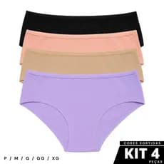 Kit 4 Calcinha Infantil Menina Moça Juvenil Algodão Juju Conforto Qualidade Dia a Dia de 2 a 14 anos
