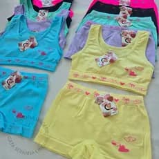 Conjunto Infantil Juvenil Menina Moça Top + Calcinha Super Confortável Sem Costura Eloa