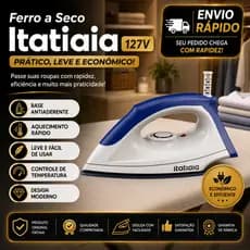 Ferro a Seco 1200W 127v e 220v Prático e Econômico