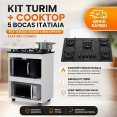 Kit Turim + Cooktop 5 Bocas Itatiaia | Cozinha Completa com Estilo